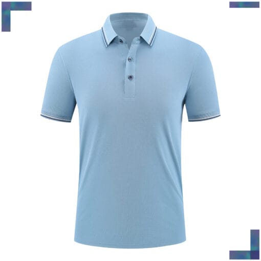 R307 - 運動質地 - 190g 條紋領 Polo shirt - Image 3